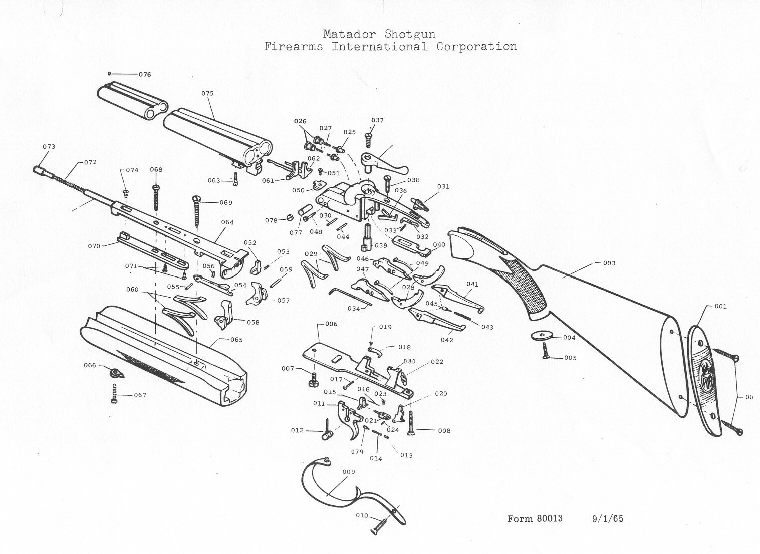 Matador Spanish Double Parts; Bob's Gun Shop winchester model 12 shotgun parts diagram 